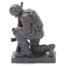 Dicksons Duty Faith God Praying Soldier 5 inch Gold Resin Stone Table Top Figurine
