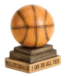 I Can Do All Things Basketball Orange 4 inch Resin Decorative Tabletop Figurine