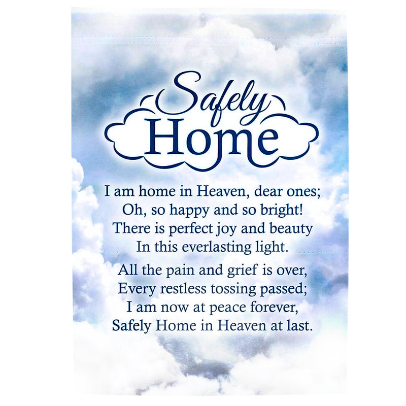 Dicksons Safely Home Memory Quote Sunlit Clouds 13 x 18 Rectangular Small Garden Flag