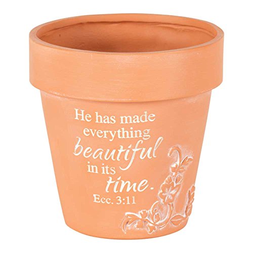 Dicksons He Has Made Everything Beautiful in Its Time 4 x 4 inch Resin Flower Pot