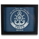 Sea Will Set Your Free Nautical Blue 11 x 9 Wood and Glass Decorative Wall and Tabletop Frame