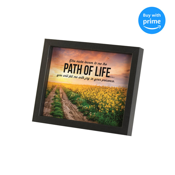 Make Your Own Path of Life Yellow Meadow 11 x 9 Wood and Glass Decorative Wall and Tabletop Frame