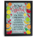 Fruit Spirit Love Joy Peace Colorful 11 x 14 Wood and Glass Decorative Wall and Tabletop Frame