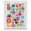 ABCs Of Christianity Bright Colorful Pink 15 x 12 Wood and Glass Decorative Wall and Tabletop Frame