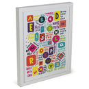 ABCs Of Christianity Bright Colorful Pink 15 x 12 Wood and Glass Decorative Wall and Tabletop Frame