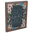 Grace Upon Grace Pink Floral 15 x 12 Wood and Glass Decorative Wall and Tabletop Frame