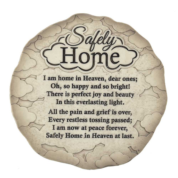 Dicksons Safely Home Memory Quote Textured 9.75 x 9.75 Resin Garden Stepping Stone Plaque
