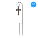 Dicksons Black 27 Inch Spiral Garden Stake with Removable Filigree Rust Cross