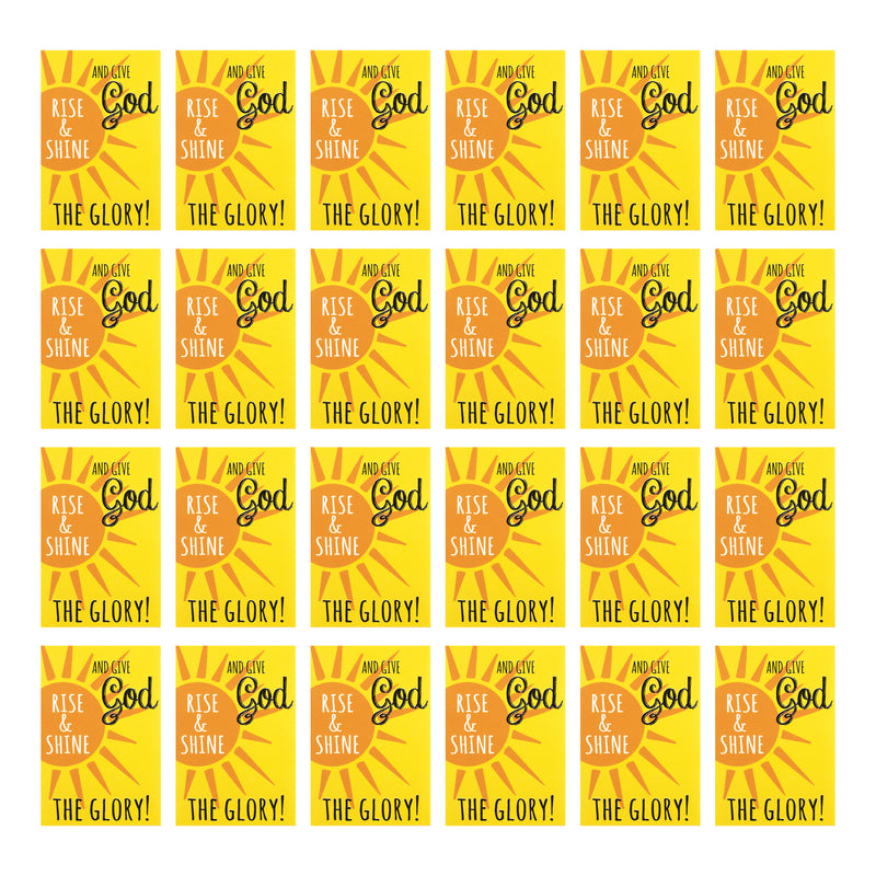 Rise Shine Give Glory Sunshine Yellow 2.5 x 4 Cardstock Itty Bitty Bookmark Pack of 24