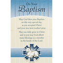 On Your Baptism Lamb Blue 3 x 2 Cardstock Itty Bitty Bookmarks Pack of 24