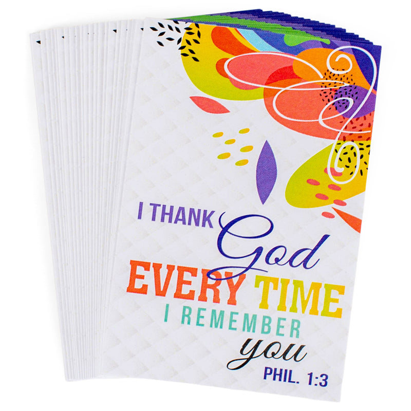 Thank God Every time Remember You Colorful 2 x 3 Paper Keepsake Itty Bitty Bookmark