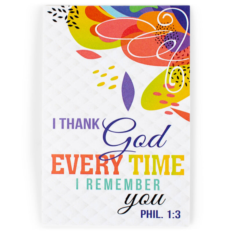 Thank God Every time Remember You Colorful 2 x 3 Paper Keepsake Itty Bitty Bookmark