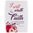 Walk by Faith Pink Floral 2 x 3 Paper Keepsake Itty Bitty Bookmarks Pack of 24