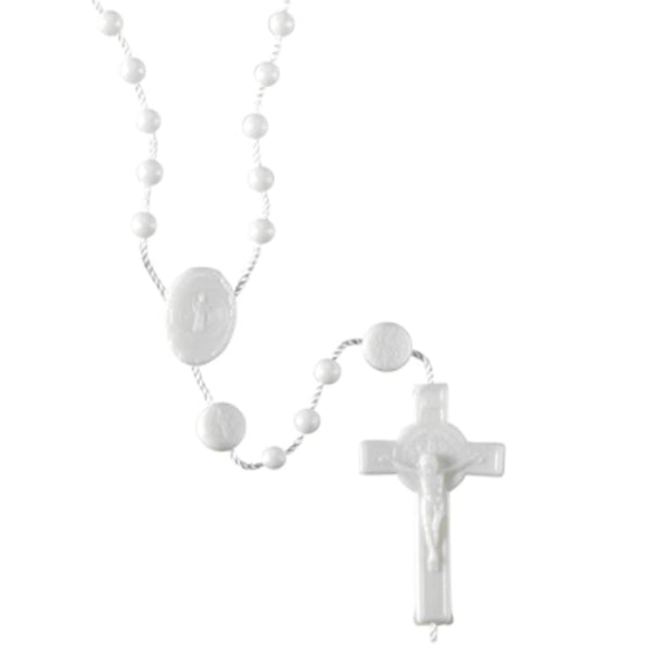 Dicksons Crucifix With Madonna White 20 Inch Catholic Pendant Rosary