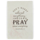 Don't Worry Instead Pray Creamy White Jesus 3 inch Resin Decorative Tabletop Figurine With Card