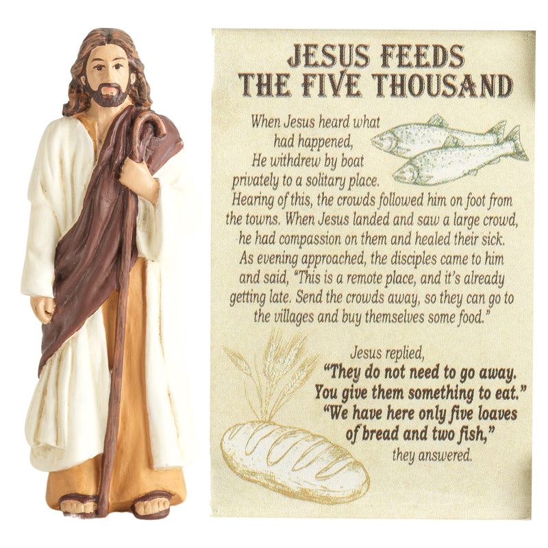 Feeds The Five Thousand Brown 3 inch Resin Decorative Tabletop Figurine