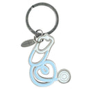 Dicksons Nurse Heart Shaped Stethoscope Cross Charm Pewter Christian Key Ring Keychain
