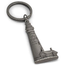 Light Of The World Silver Tone Lighthouse 2 inch Zinc Alloy Automotive Key Chain Ring Accessory