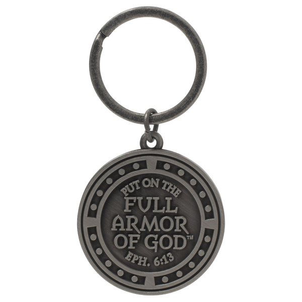 Full Armor of God Silver Tone 2 inch Zinc Alloy Automotive Key Chain Ring Accessory