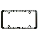 Dicksons Warning In Case of Rapture 12 x 6 Inch License Plate Frame