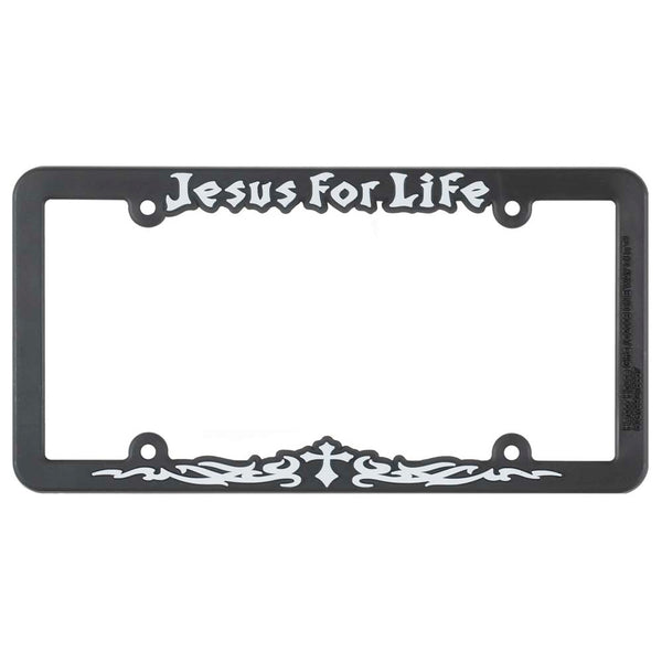 Dicksons Jesus for Life Black 12 x 6 Inch Plastic License Plate Frame