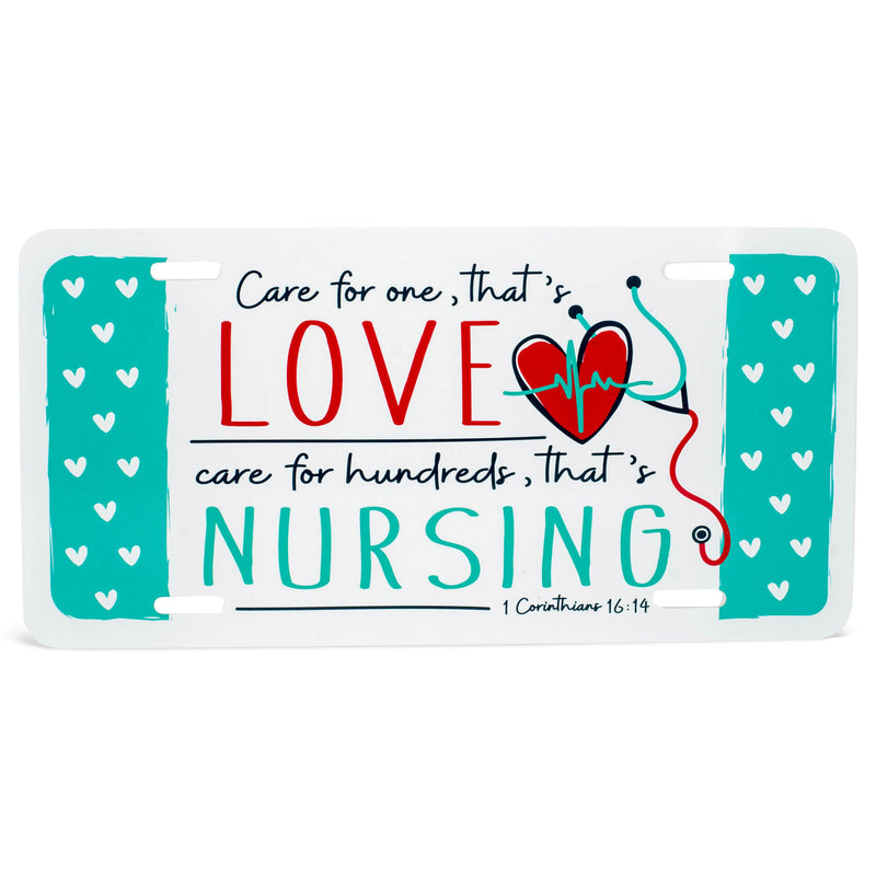 Care Love Nursing Teal 12 x 16 Aluminum License Plate Accessory