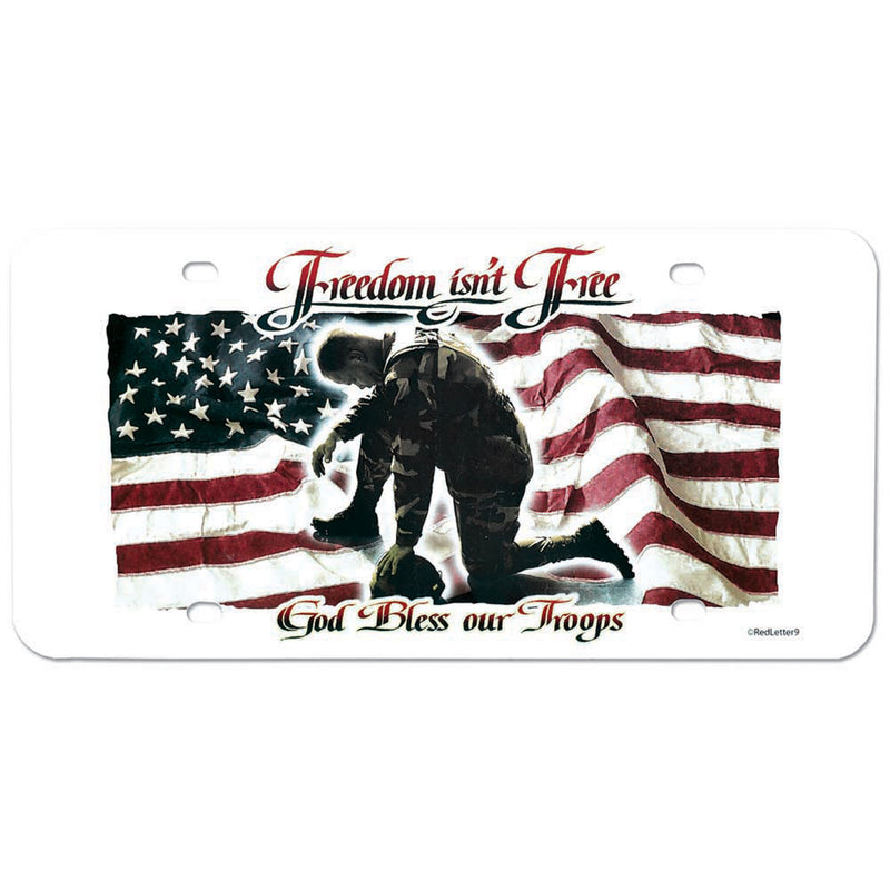 Dicksons Freedom Isn't Free God Bless Our Troops 12 x 6 Inch Plastic License Plate
