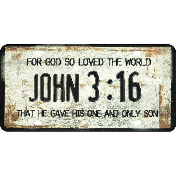 Dicksons John 3:16 for God So Loved The World Plastic License Plate