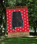 Magnolia Garden State of My Heart Alabama Home Sweet Home Red 13 x 18 Small Double Applique Burlap Outdoor House Flag