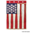 Magnolia Garden Red White Blue Baseball Batt 19 x 13 Polyester Small House Flag