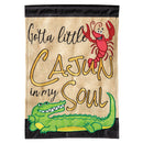 Magnolia Garden Cajun in My Soul Cajun 13 x 18 Small Double Applique Outdoor House Flag