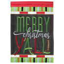 Magnolia Garden Merry Christmas Y'all Festive Red 13 x 18 Small Double Applique Outdoor Holiday House Flag