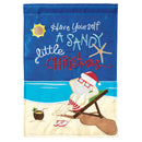 Magnolia Garden Have Yourself A Sandy Little Christmas Tropical Santa 13 x 18 Small Double Applique Outdoor Holiday House Flag