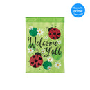 Magnolia Garden Welcome Y'all Green Red Ladybug 19 x 13 Burlap Small House Flag