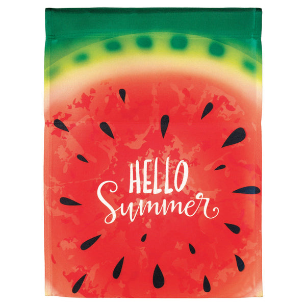 Dicksons Hello Summer Rosy Red Watermelon 8 x 14 Large Polyester Outdoor Hanging Garden Flag