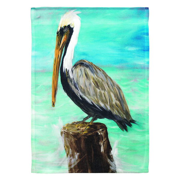 Dicksons Perched Grey Pelican 8 x 18.3 Large Polyester Outdoor Hanging Garden Flag