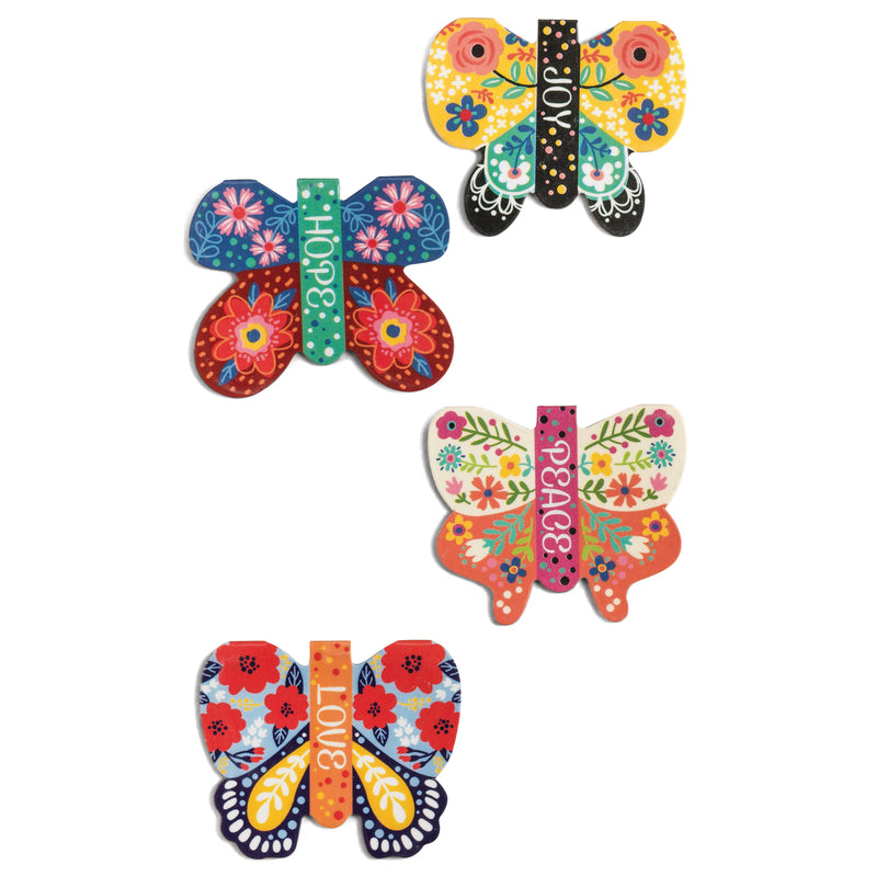 Hope Piece Joy Love Colorful Butterfly 2 x 1.5 Vinyl Decorative Magnetic Bookmark