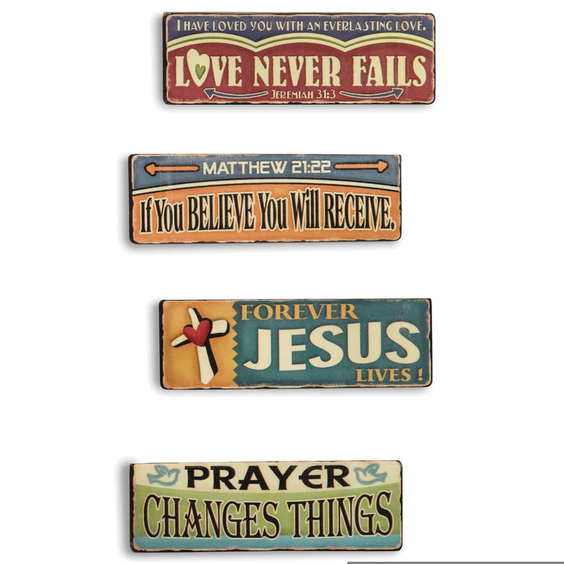 Love Never Fails Prayer Changes Things 3 x 1.5 Vinyl Decorative Magnetic Bookmark