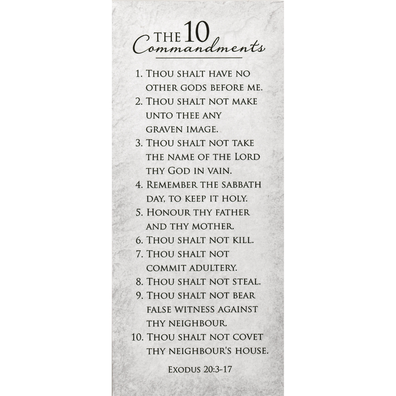 10 Commandments Textured White 6 x 2.5 Cardstock Decorative Magnetic Bookmark