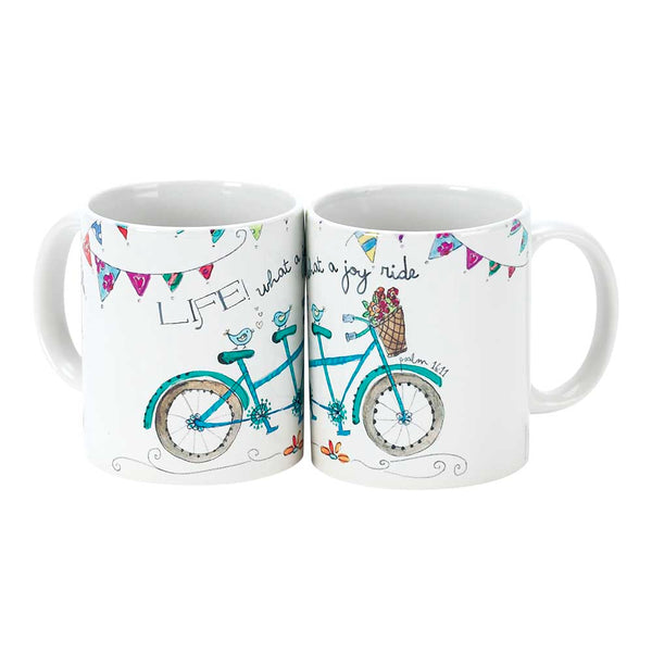 Life What a Joy Ride Bicycle Psalm 16:11 White 11 Oz. Ceramic Coffee Cup Mug