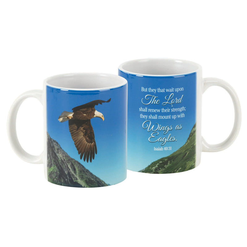 Wings As Eagles White 11 Ounce Ceramic Stoneware Coffee Mug