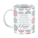 Dicksons A Nana's Love Pink and Grey Polka Dot 11 Ounce Ceramic Stoneware Coffee Mug with Comfort Grip Handle
