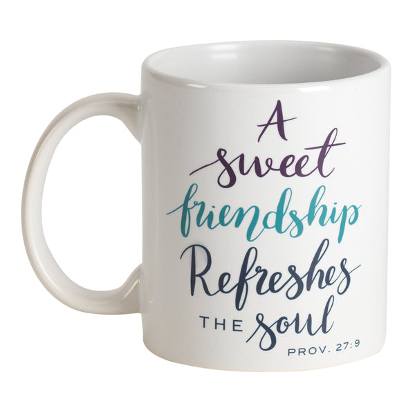 Sweet Friendship Refreshes The Soul Plum Purple 11 ounce Ceramic Novelty Coffee Mug