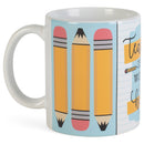 Teaching Is A Work Of Heart Yellow Pencil 11 ounce Ceramic Novelty Cafe Coffee Tea Cup Mug