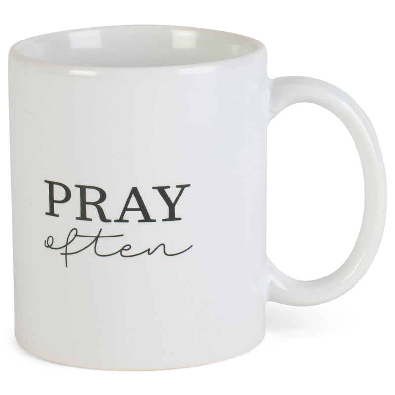 Pray Often Black White 11 ounce Ceramic Novelty CafŽ Coffee Tea Cup Mug