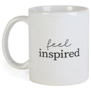 Feel Inspired Black White 11 ounce Ceramic Novelty Cafe Coffee Tea Cup Mug