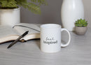 Feel Inspired Black White 11 ounce Ceramic Novelty Cafe Coffee Tea Cup Mug