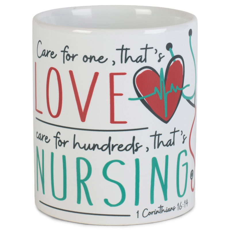 Care Love Nursing Teal 11 ounce Ceramic Novelty Cafe Coffee Tea Cup Mug