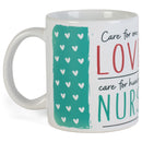 Care Love Nursing Teal 11 ounce Ceramic Novelty Cafe Coffee Tea Cup Mug