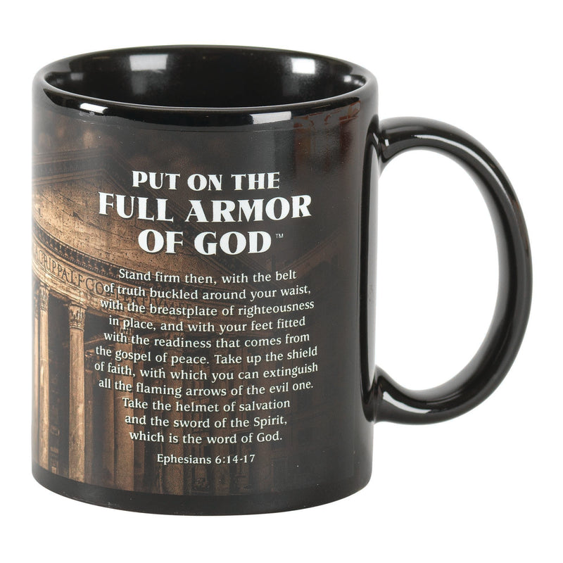 Full Armor Antique Black 11 ounce Ceramic Novelty Cafe Coffee Tea Cup Mug